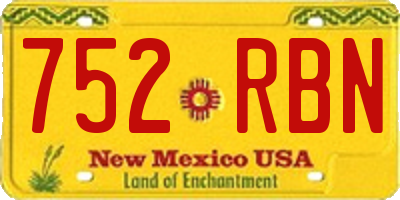 NM license plate 752RBN
