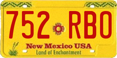 NM license plate 752RBO