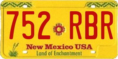 NM license plate 752RBR
