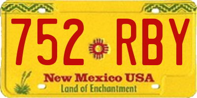 NM license plate 752RBY