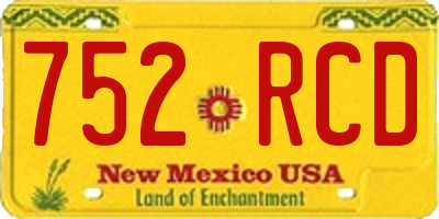 NM license plate 752RCD