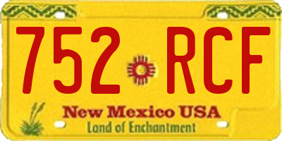 NM license plate 752RCF