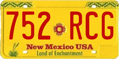 NM license plate 752RCG