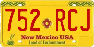 NM license plate 752RCJ