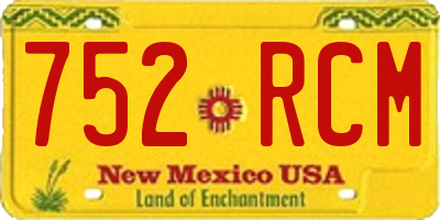 NM license plate 752RCM