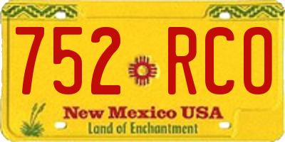 NM license plate 752RCO