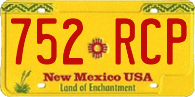 NM license plate 752RCP