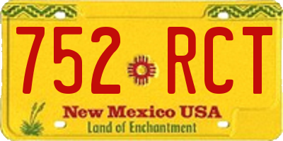 NM license plate 752RCT
