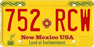 NM license plate 752RCW