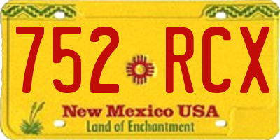 NM license plate 752RCX