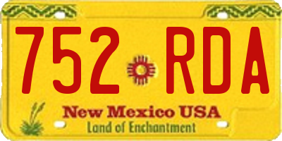 NM license plate 752RDA