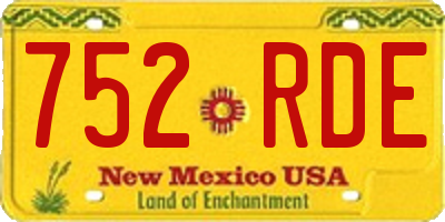 NM license plate 752RDE
