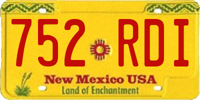 NM license plate 752RDI