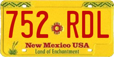 NM license plate 752RDL