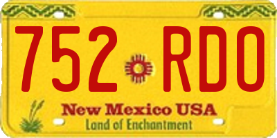 NM license plate 752RDO