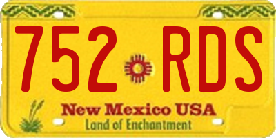 NM license plate 752RDS