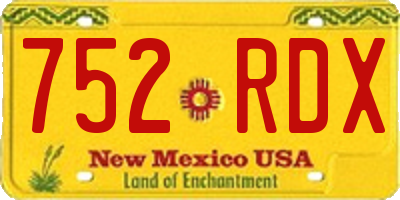 NM license plate 752RDX