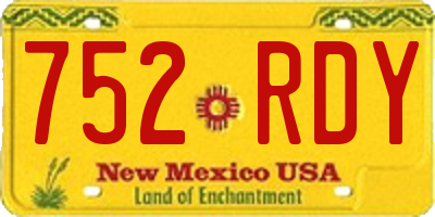 NM license plate 752RDY