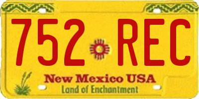 NM license plate 752REC