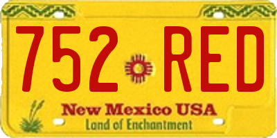 NM license plate 752RED