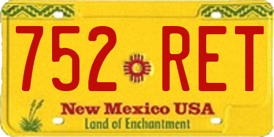 NM license plate 752RET