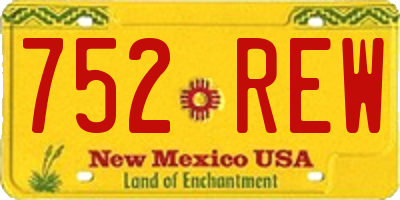 NM license plate 752REW