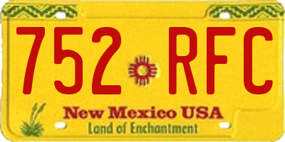NM license plate 752RFC