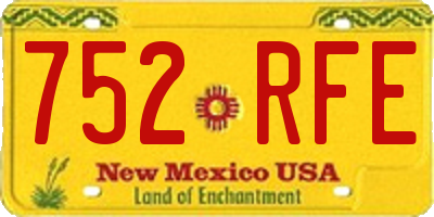 NM license plate 752RFE