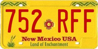 NM license plate 752RFF