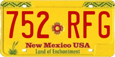 NM license plate 752RFG