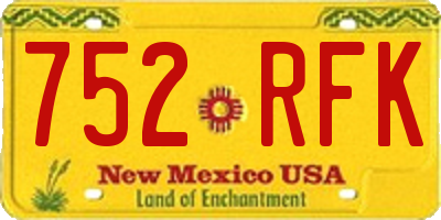 NM license plate 752RFK