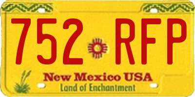 NM license plate 752RFP