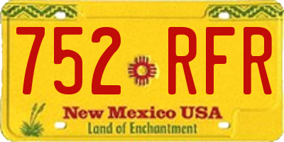 NM license plate 752RFR