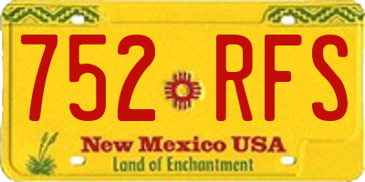 NM license plate 752RFS