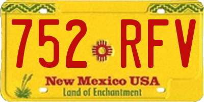 NM license plate 752RFV