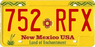 NM license plate 752RFX
