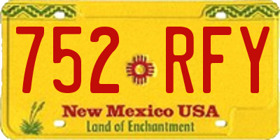 NM license plate 752RFY