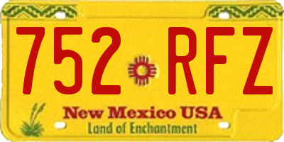 NM license plate 752RFZ