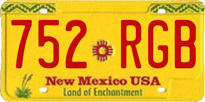 NM license plate 752RGB