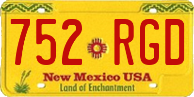NM license plate 752RGD