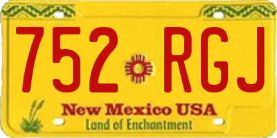 NM license plate 752RGJ