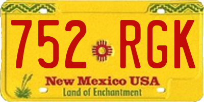 NM license plate 752RGK