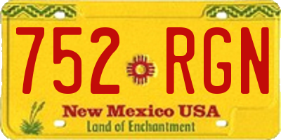 NM license plate 752RGN