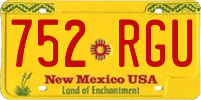 NM license plate 752RGU