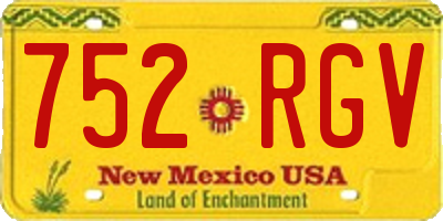 NM license plate 752RGV