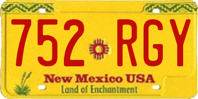 NM license plate 752RGY