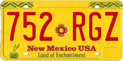 NM license plate 752RGZ