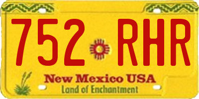 NM license plate 752RHR