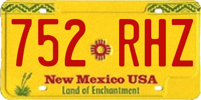 NM license plate 752RHZ