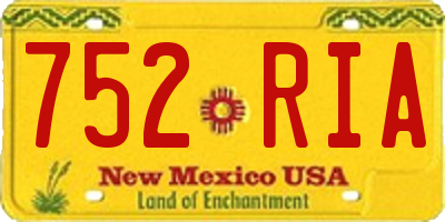 NM license plate 752RIA